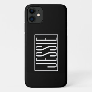 Klantnaam of -woord vet en modern Wit op zwart Case-Mate iPhone Case