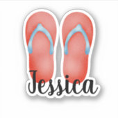 KLANTNAAM SUMMER-TEENSLIPPERS STICKER (Voorkant)