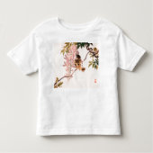 KLANTNAAM T-SHIRT GIRL TODDLERS JAPANESE BIRD (Voorkant)