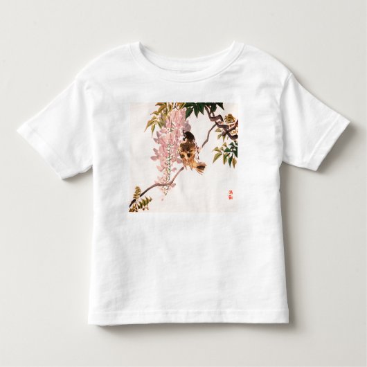 KLANTNAAM T-SHIRT GIRL TODDLERS JAPANESE BIRD (Voorkant)