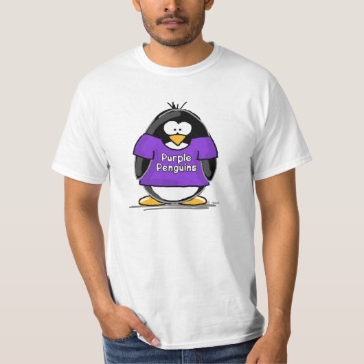 Klantontwerp voor de Paarse pinguïns T-shirt (Voorkant)
