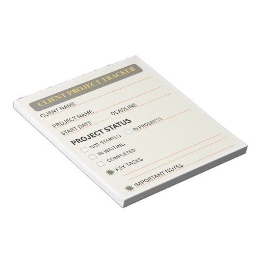 Klantproject Tracker Notitieblok (Schuin)