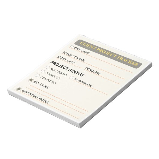 Klantproject Tracker Notitieblok (Linkerzijde)