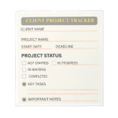 Klantproject Tracker Notitieblok (Voorkant)