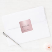 Klantscript Naam Roos Gouden Sjabloon Elegant Vierkante Sticker (Envelop)