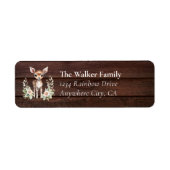 Klantspecifiek, Bloemen, Herten, Kerstmis Etiket (Voorkant)