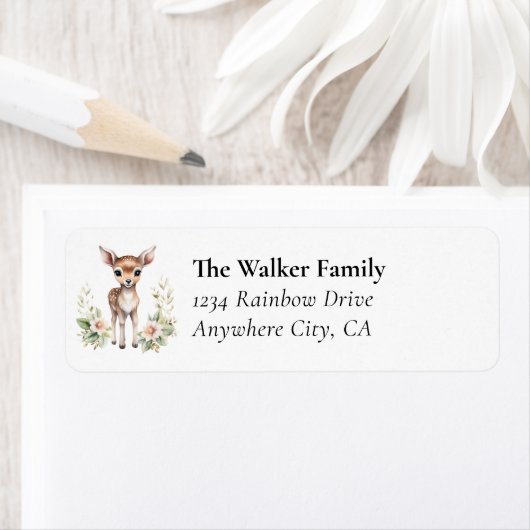 Klantspecifiek, Bloemen, Herten, Kerstmis Etiket (Insitu)