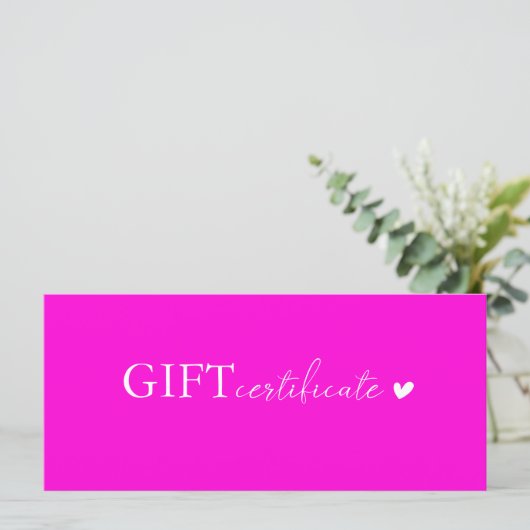 Klantspecifiek Business Gift Certificaat (Staand voorkant)