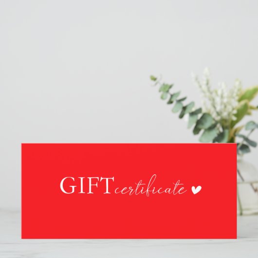 Klantspecifiek Business Gift Certificaat (Staand voorkant)