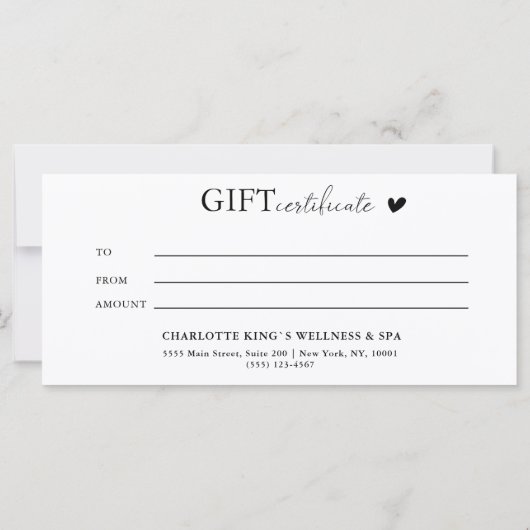 Klantspecifiek Business Gift Certificaat (Achterkant)