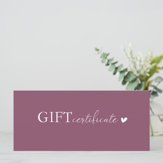Klantspecifiek Business Gift Certificaat (Staand voorkant)