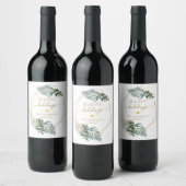 Klantspecifiek Christmas Botanical Wine Label Wijn Etiket (Flessen)