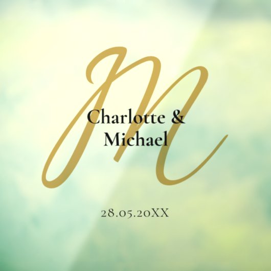 Klantspecifiek, eenvoudig, elegant, monogram raamsticker (Vel 3)