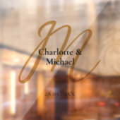 Klantspecifiek, eenvoudig, elegant, monogram raamsticker (Vel 2)