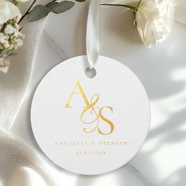 Klantspecifiek, elegant, klassiek, monogram bedankjes labels