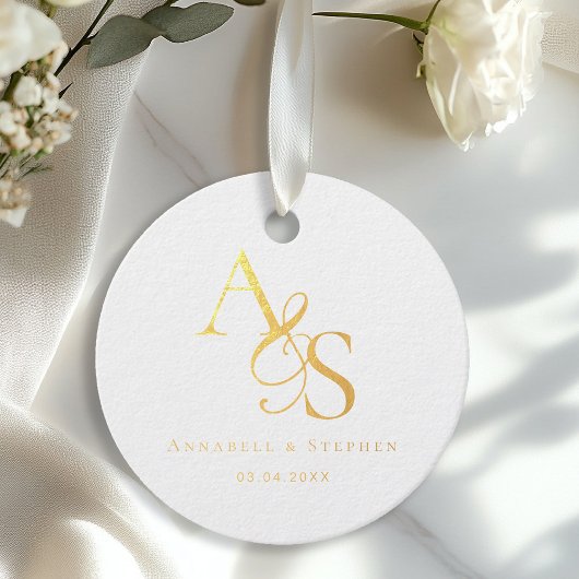 Klantspecifiek, elegant, klassiek, monogram bedankjes labels