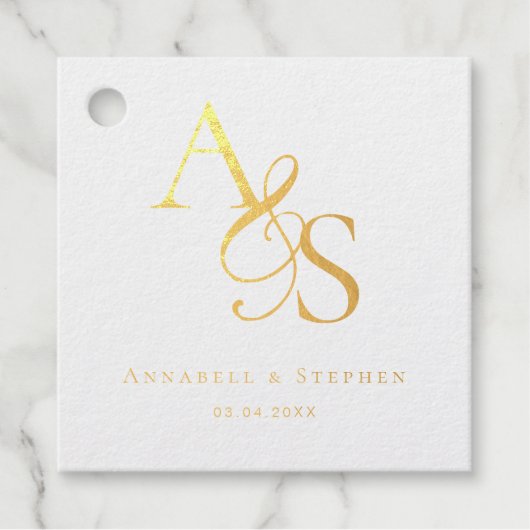 Klantspecifiek, elegant, klassiek, monogram bedankjes labels (Voorkant)