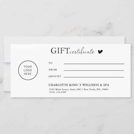 Klantspecifiek, Logo, Business Gift Certificate (Achterkant)