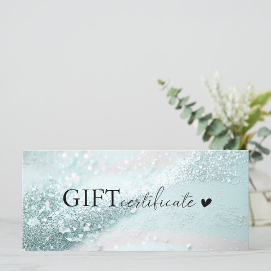 Klantspecifiek, mint-silverglitter, zakelijk (Staand voorkant)