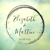 Klantspecifiek, moderne cirkel bruiloft raamsticker (Vel 3)