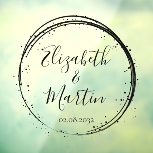 Klantspecifiek, moderne cirkel bruiloft raamsticker (Vel 3)