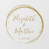 Klantspecifiek, moderne cirkel bruiloft raamsticker (Vel)
