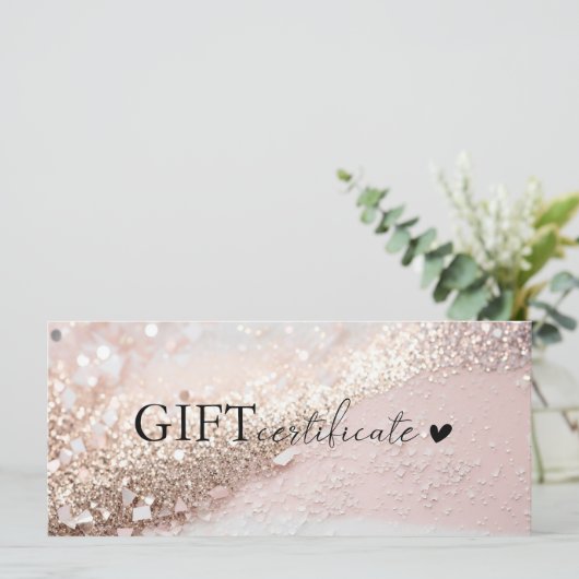 Klantspecifiek, roze-gouden glitter, zakelijk (Staand voorkant)