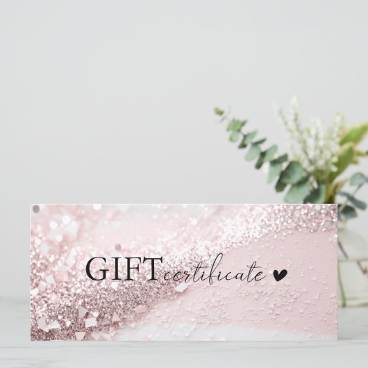 Klantspecifiek, roze-zilveren glitter, zakelijk (Staand voorkant)