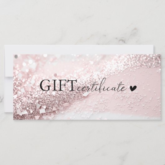 Klantspecifiek, roze-zilveren glitter, zakelijk (Voorkant)