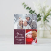 Klantspecifiek "Vrolijk kerstfeest" 2 Foto's Feestdagenkaart (Staand voorkant)