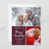 Klantspecifiek "Vrolijk kerstfeest" 2 Foto's Feestdagenkaart (Voorkant / Achterkant)