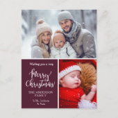Klantspecifiek "Vrolijk kerstfeest" 2 Foto's Feestdagenkaart (Voorkant)