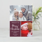 Klantspecifiek "Vrolijk kerstfeest" 2 Foto's Feestdagenkaart (Staand voorkant)