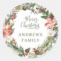 Klantspecifiek Vrolijk kerstfeest! Krans Klassiek