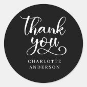 Klantspecifiek, zwart Bedankt! sticker (Voorkant)