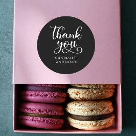 Klantspecifiek, zwart Bedankt! sticker