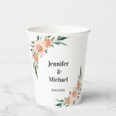 Klantspecifieke Bloemen Huwelijk Papieren Bekers (Achterkant)