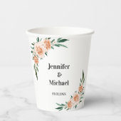 Klantspecifieke Bloemen Huwelijk Papieren Bekers (Voorkant)