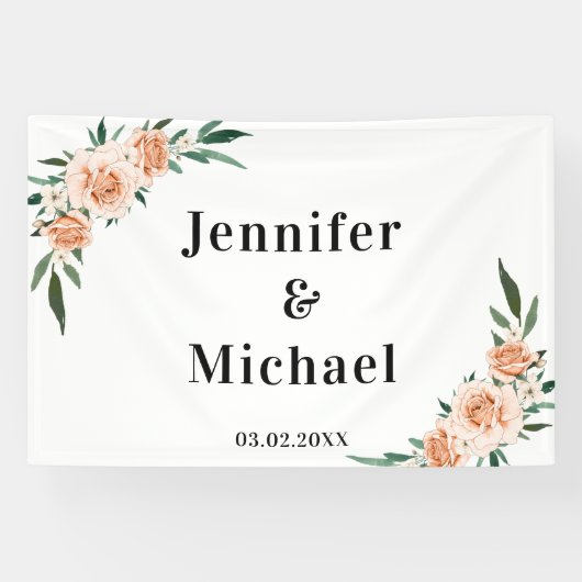 Klantspecifieke bloemen spandoek (Horizontaal)