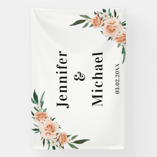 Klantspecifieke bloemen spandoek (Verticaal)