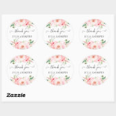 Klantspecifieke "Dank je!" bloemig, mooi Ronde Sticker (Vel)