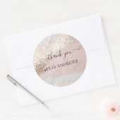 Klantspecifieke "Dank je!" glitters Ronde Sticker (Envelop)