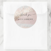 Klantspecifieke "Dank je!" glitters Ronde Sticker (Tas)