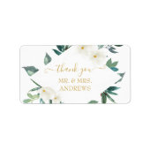 Klantspecifieke "Dank u!" florale, mooie Etiket (Voorkant)