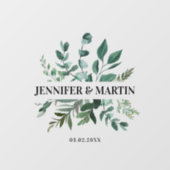 Klantspecifieke eucalyptus bruiloft raamsticker (Vel)