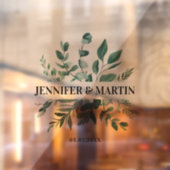 Klantspecifieke eucalyptus bruiloft raamsticker (Vel 2)