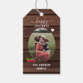 Klantspecifieke kerstcadeautags voor foto's cadeaulabel (Voorkant)