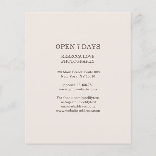 Klantspecifieke kerstfotoflyer flyer (Achterkant)