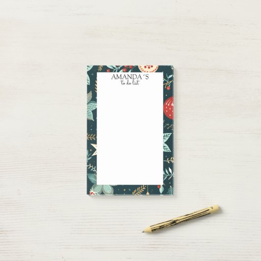 Klantspecifieke winter, kerstpatroon Opmerkingen Post-it® Notes (Op bureau)