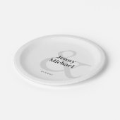 Klantspecifieke witte zwarte amper en bruiloft papieren bordje (Gekanteld)